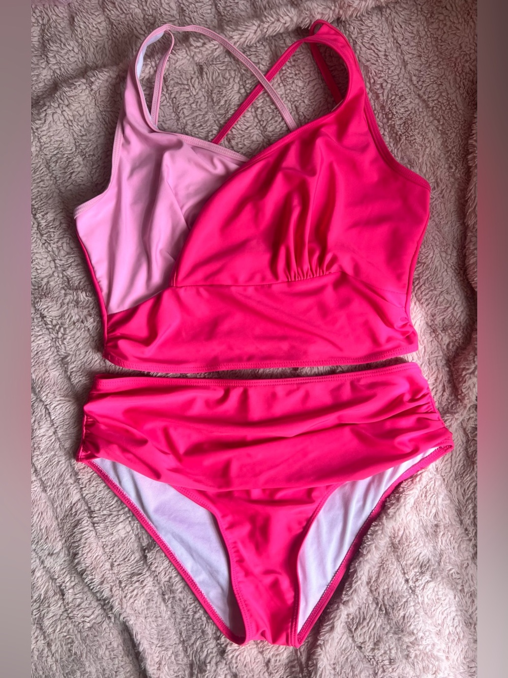 SHEIN Barbiecore Neon Pink Bikini Set | High Waisted | 1XL | Like New‼️